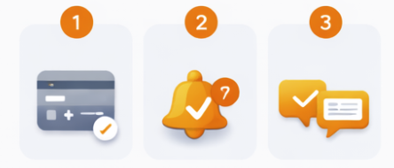 Get started in three steps